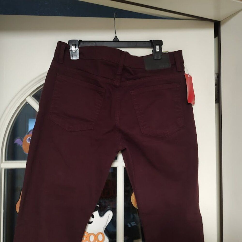New Adam Levine The Engineer Burgundy Skinny Fit Jeans Size Men's 34/32 - Picture 3 of 3